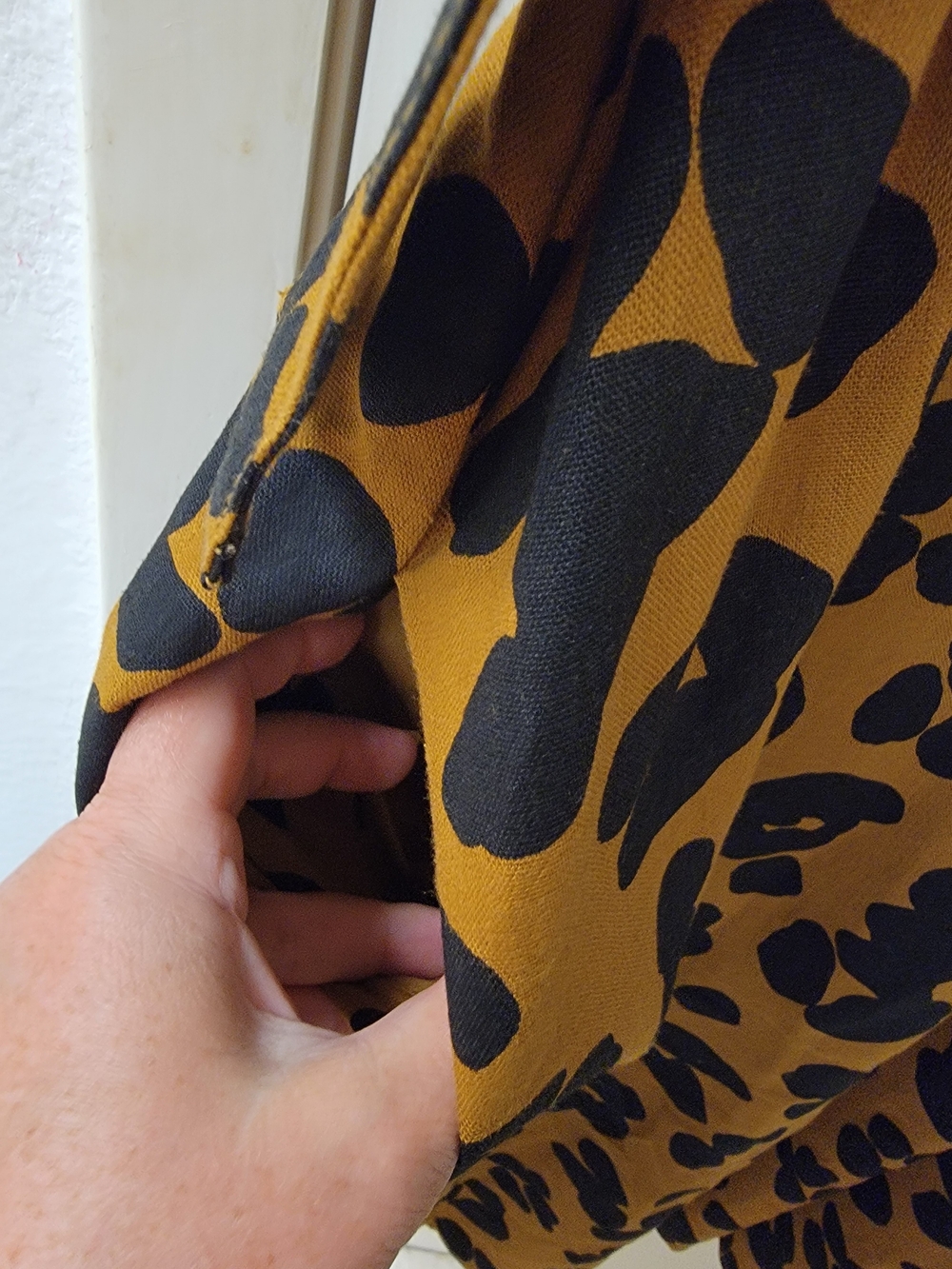 Who What Wear Mustard and Black Leopard Midi Safari Utility Shirt Dress - Picture 7 of 11